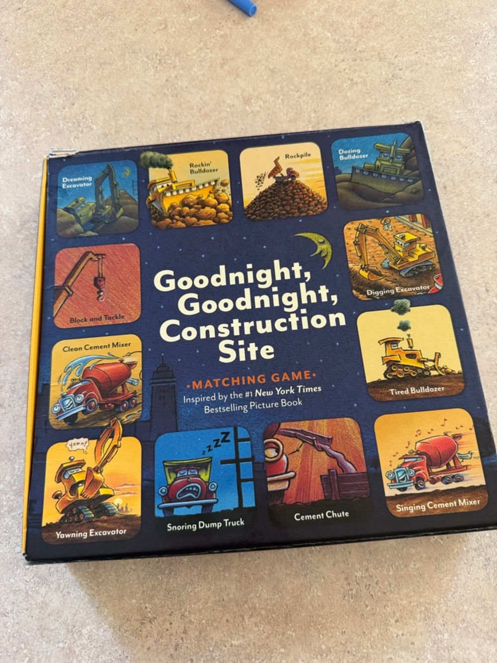 Goodnight, Goodnight, Construction Site Matching Game - Navy Box